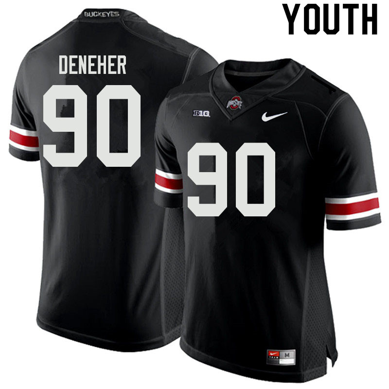 Youth #90 Jack Deneher Ohio State Buckeyes College Football Jerseys Sale-Black